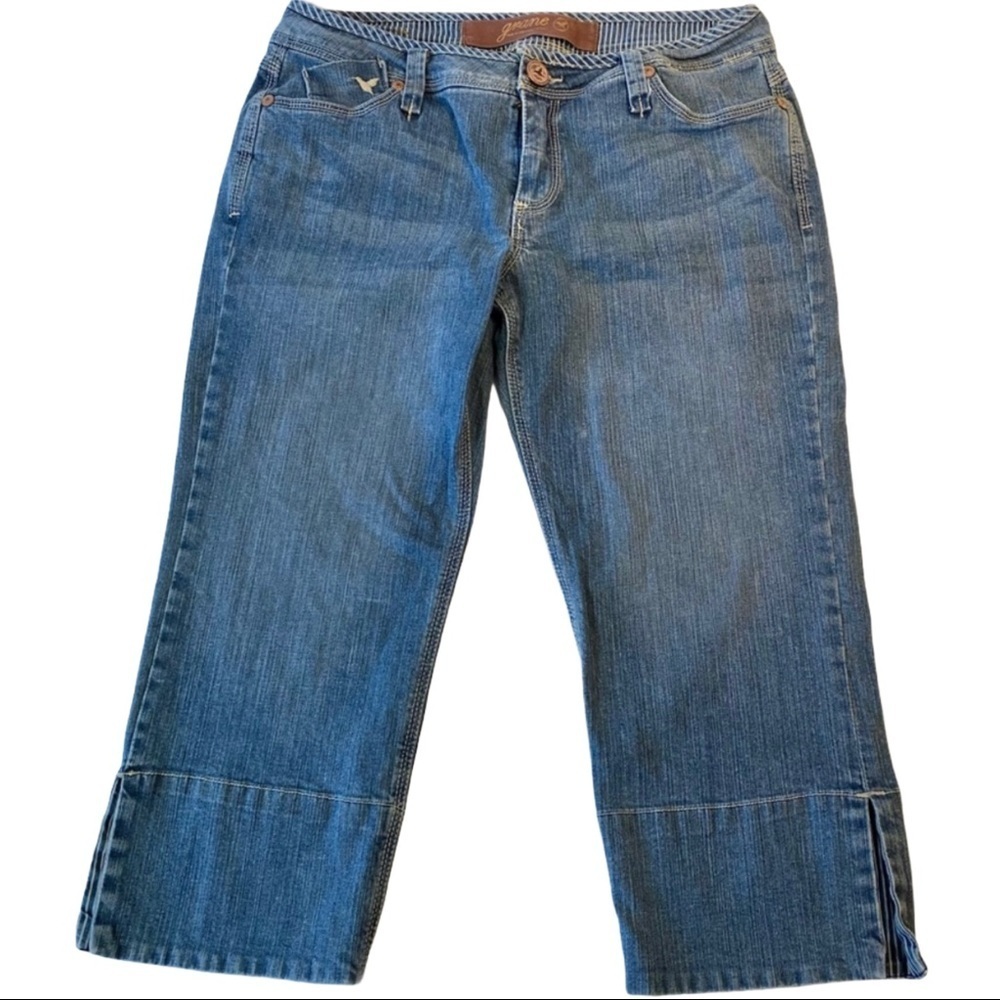 Grane Cotton Light Wash Denim Capri Jeans Sz 13x21